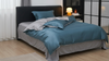 Super King Blue Tencel Bedspread